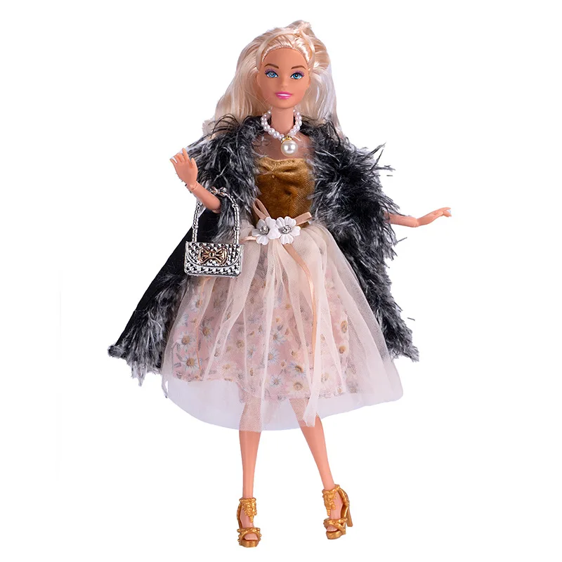 30CM 11 Inch Fashion Princess Doll Set European Retro Evening Gown Sequin Skirt 1/6 BJD Doll Daily Dress Up Play House Toys Gift
