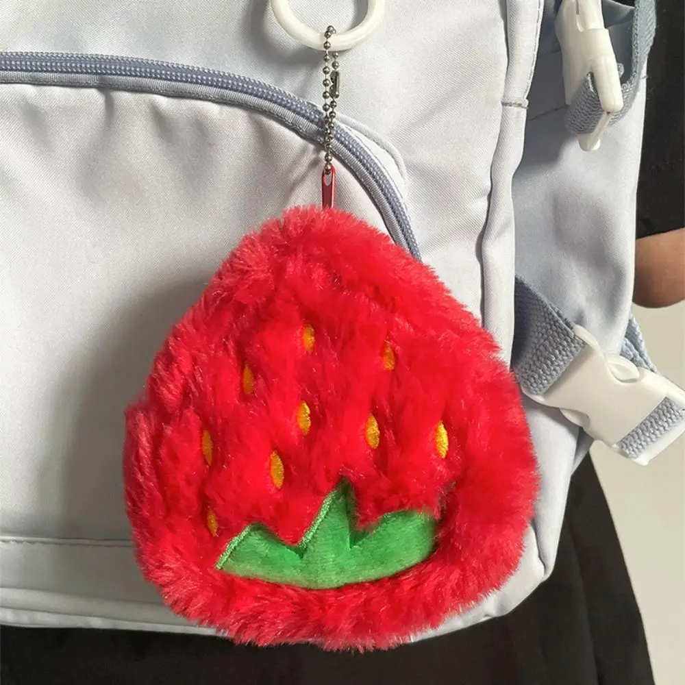 

Mini Soft Fruit Shape Coin Purse Cute Creative Bag Keychain Pendant Watermelon Strawberry Storage Bag Women
