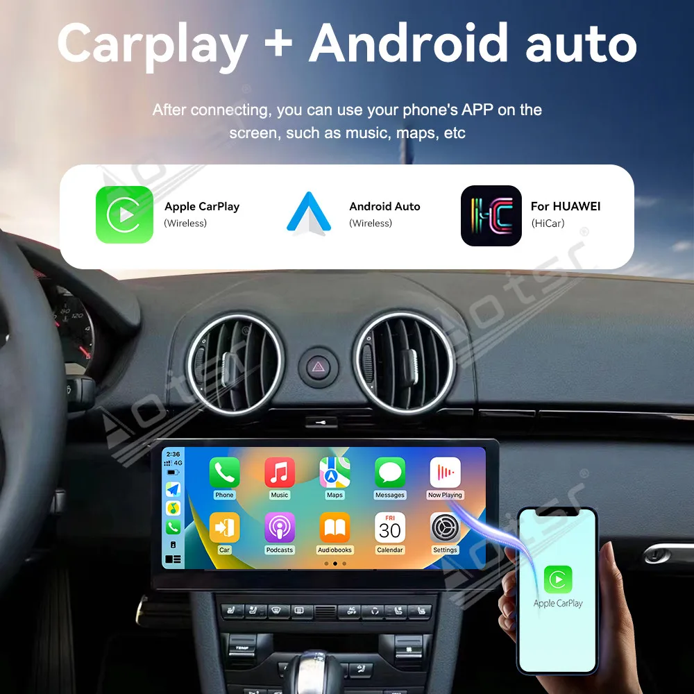 

12,3-дюймовый Android авто мультимедийный автомобильный радиоприемник для Porsche 911 Cayman 718 2003-2012 GPS-навигация Аудио Стерео головное устройство Carplay