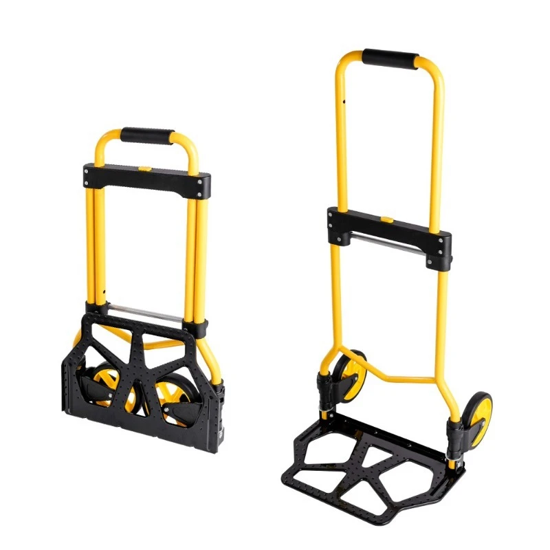 Lightweight Folding Portable Hand Pull Cart Collapsible Utility Wagon For Shopping Moving Luggage