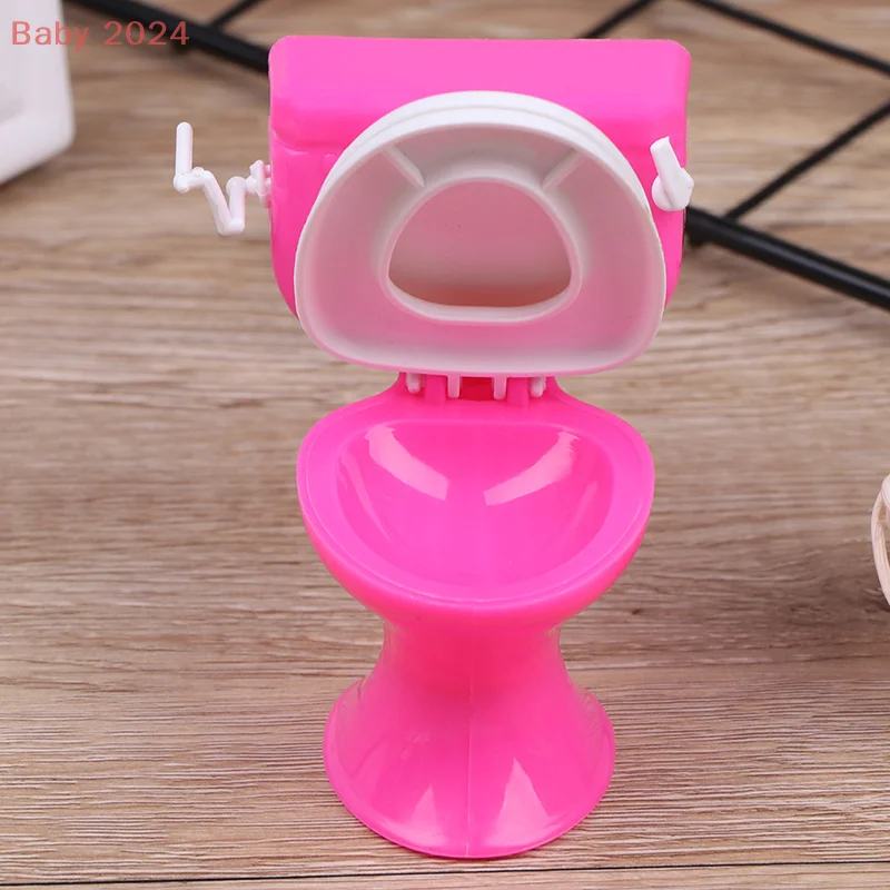 Muebles para casa de muñecas, juego de baño, casa de muñecas en miniatura, juguetes para juego de imitación