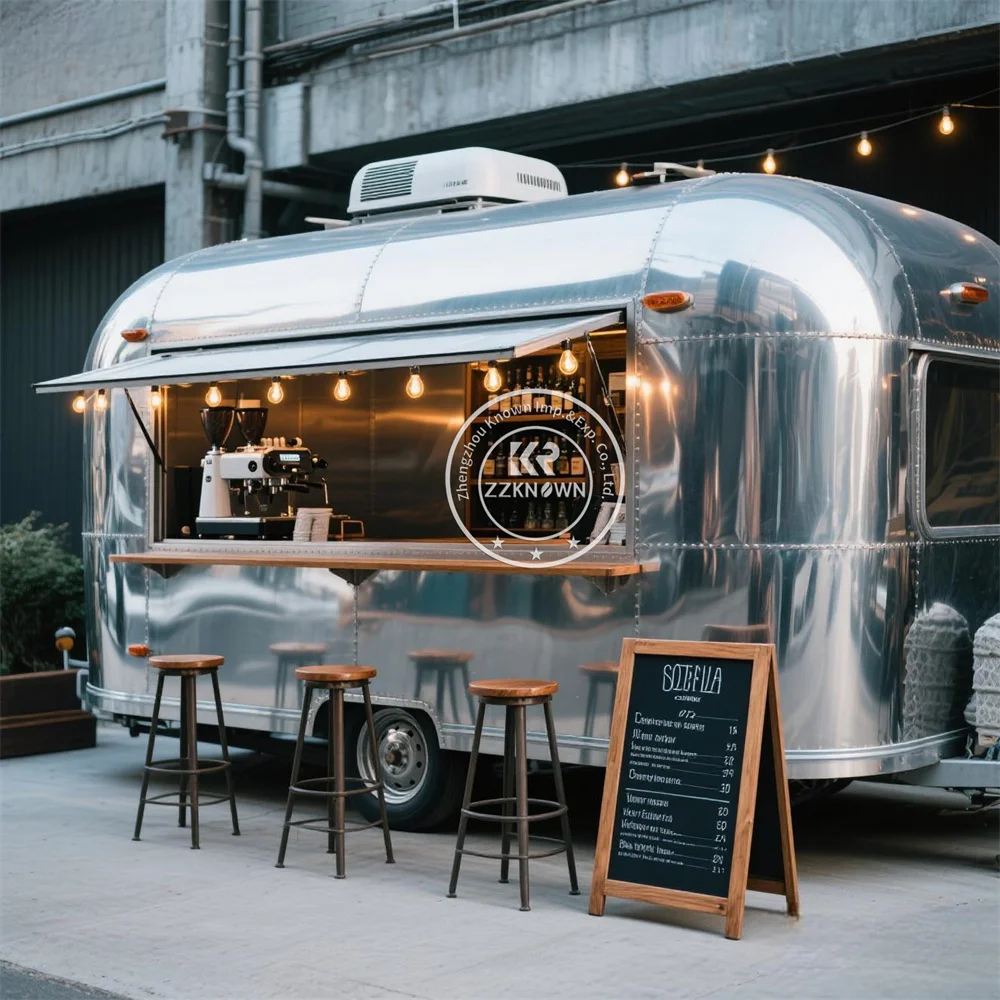 Custom Mobile Concession Food Trailer Fully Equipped Mobile Coffee Pizza Fruit Hot Dog Cart Fast Food Trailer Truck For Sale