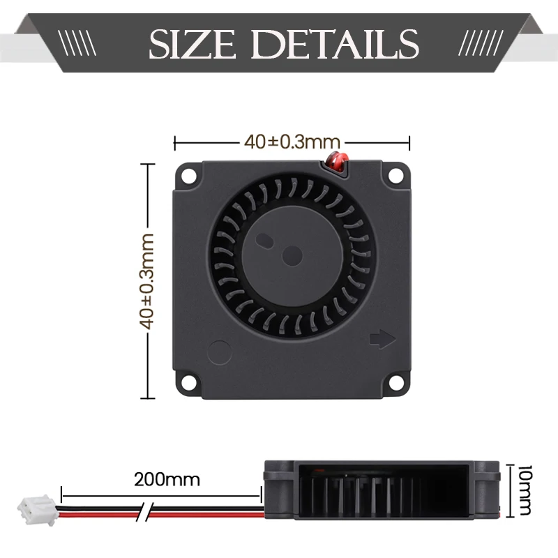 Imagem -06 - Ventilador de Bola Dupla dc 5v 12v 24v 4cm Ventilador de Turbina 40x40x10 mm Alta Velocidade para o Refrigerador da Impressora 3d 10 Pcs Gdstime4010