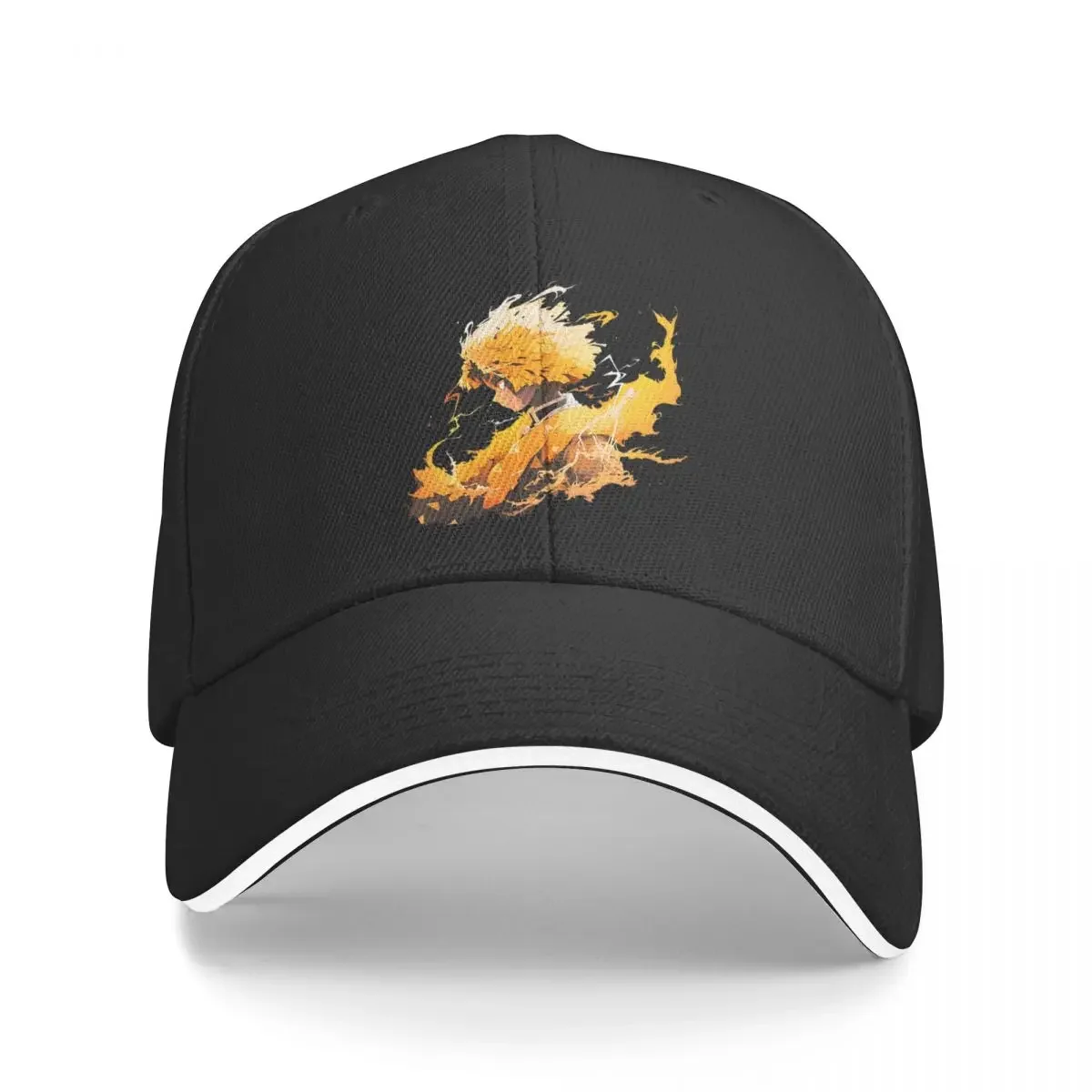 Zenitsu Demon Slayers Baseball Caps Popular Japanese Anime Nezuko Sandwich Hat Men Women Adjustable Headwear Outdoor