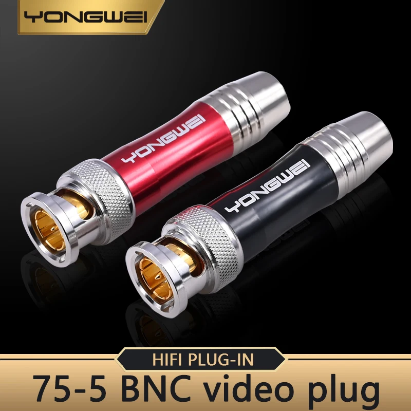 YONGWEI Ohm Gold Plated HD BNC Plug Q9 Surveillance Video Cable Connector 75-5 HD-SDI Welding Security Line 50Ω Feeder Connector