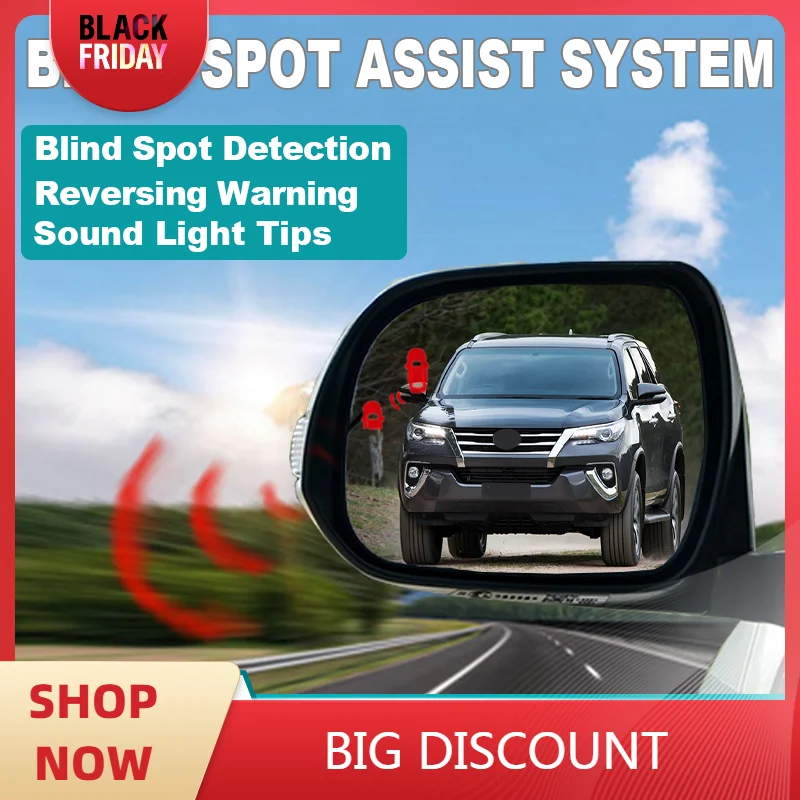 Car Blind Spot Detection System BSD BSA BSM Car Sensors Drive Rear Mirror Monitoring For Toyota Fortuner 2014 to 2024 auto parts