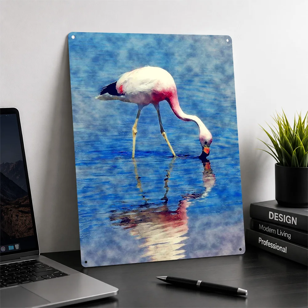 FLAMINGO Poster Retro 3D Printed Metal Signs Customized Wall Hanging Gift for Decor Living Room Decoration Man Home Decorations