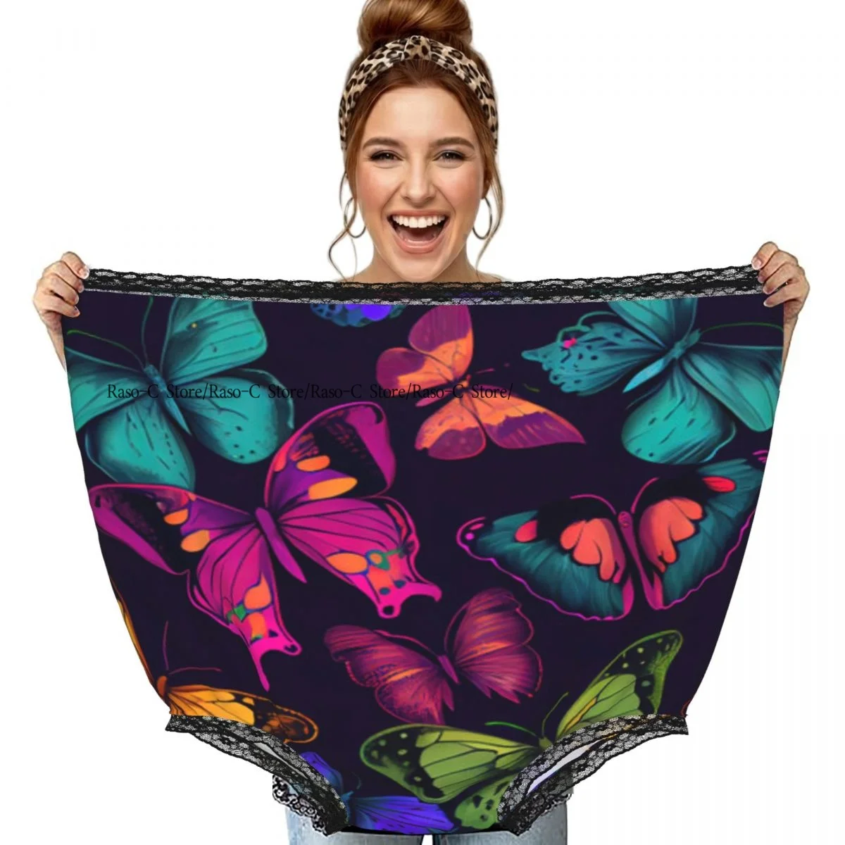 Funny Granny Underwear Beautiful Butterfly Gag Gift Granny Panties