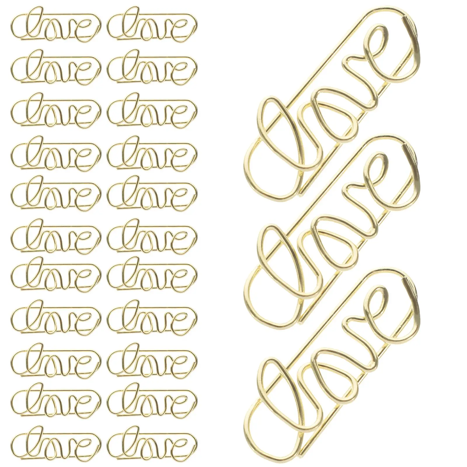 50 Pcs Paper Clips Mini Office Supplies Sturdy Document Fixing Clips Document Fixing Decorative Golden