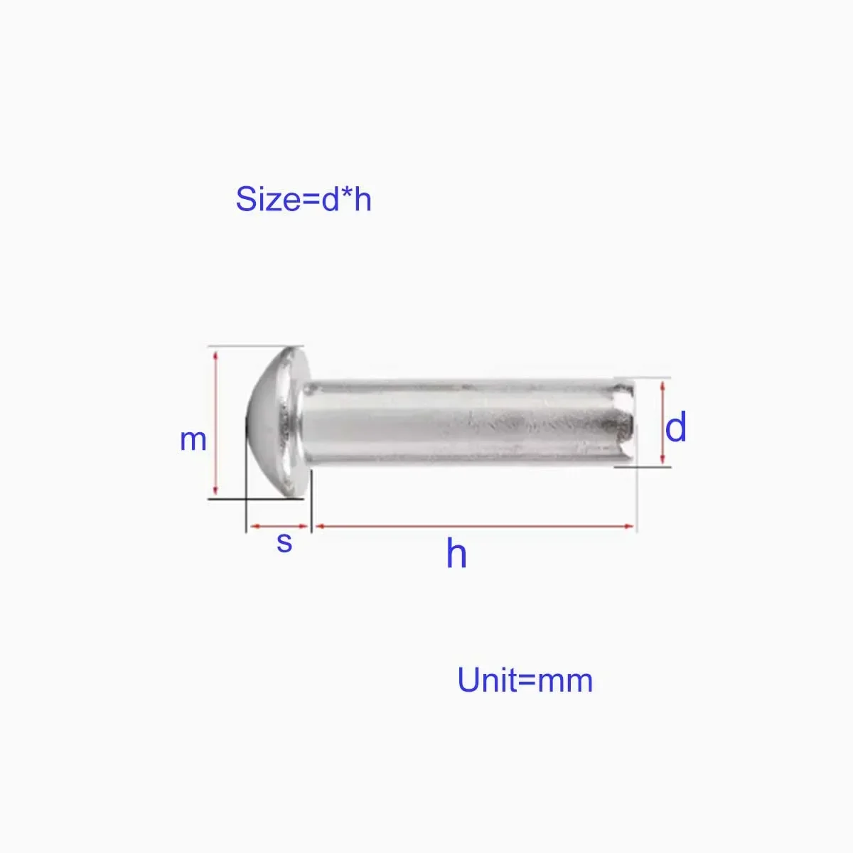 

M5M6M8M10/304 Stainless Steel Half Round Head Solid Rivets