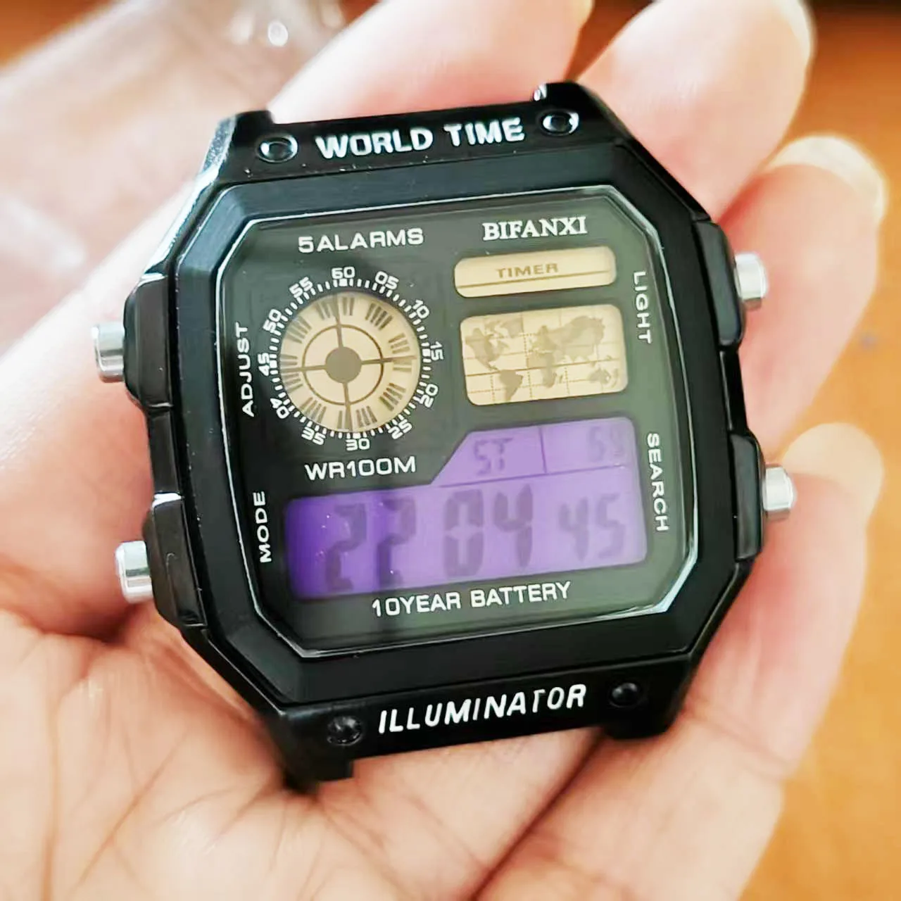 2025    new Classic retro sports electronic watch with square fashionable alloy case