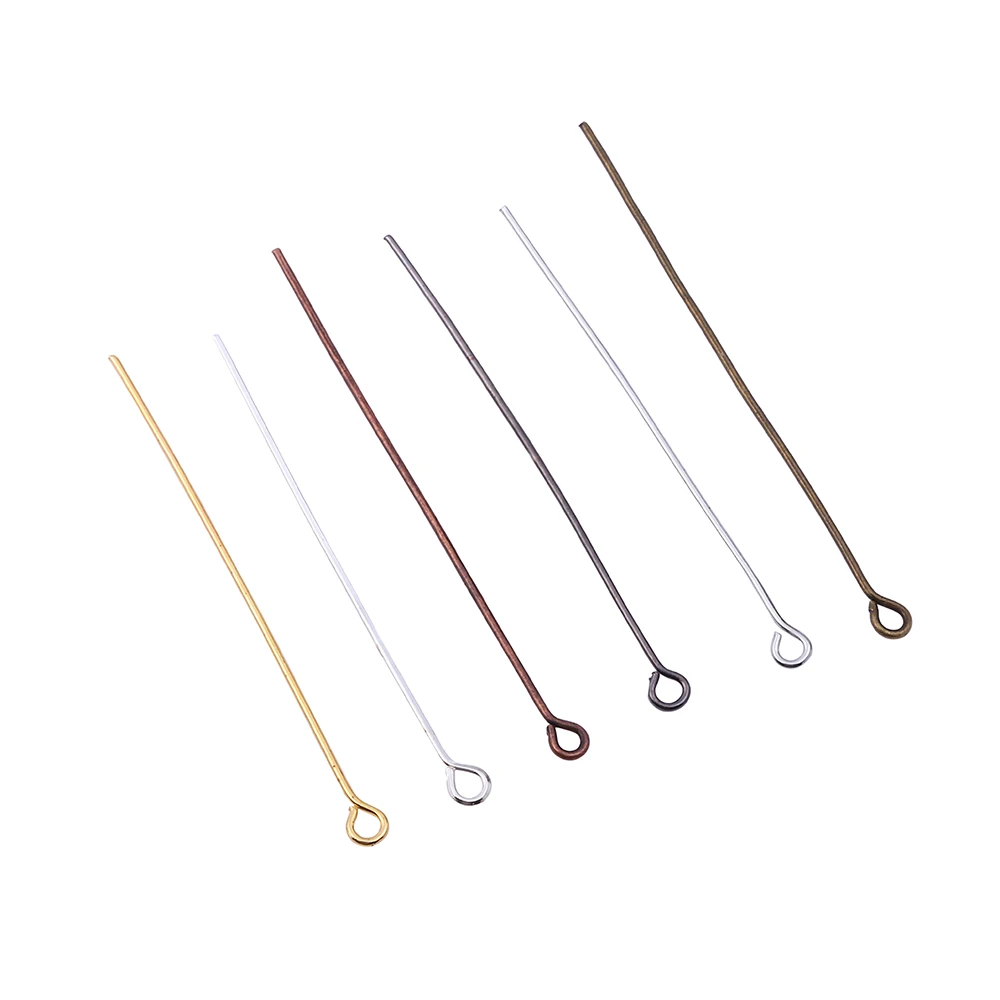 

100-200pcs Eye Head Pins 20 25 30 35 40 45 50 mm Eye Pins Findings For Diy Jewelry Making Jewelry Accessories Supplies