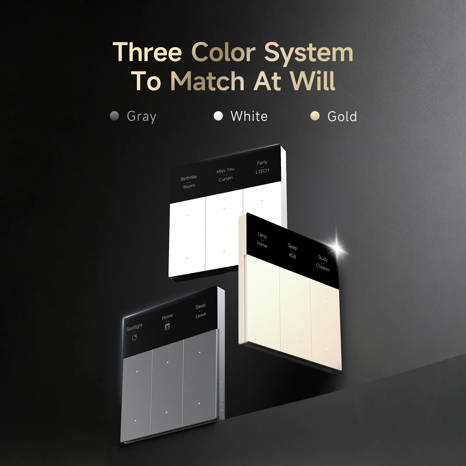 Creative Six Gang Smart Wall Switch 100-240V BT5.0 SIG Mesh 600W Max Load Neutral Wire Home Scene Panel S6PRO