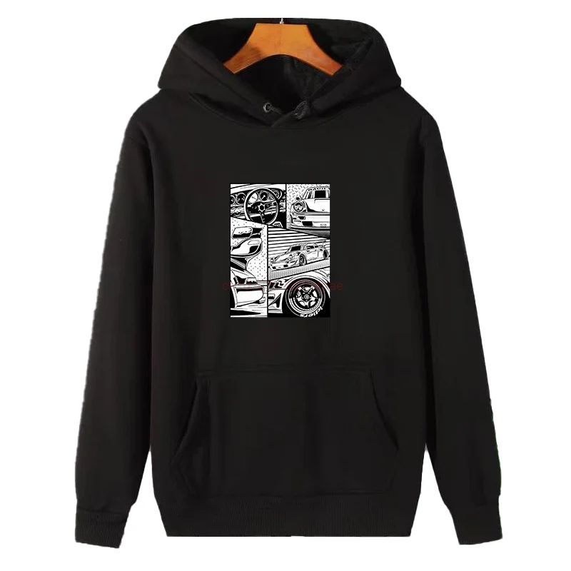 Japan Car Details Structure Graphic Hooded Sweatshirts Auto Car New In Hoodies Sweatshirts Winter Pullovers Thick Sweater Hoodie