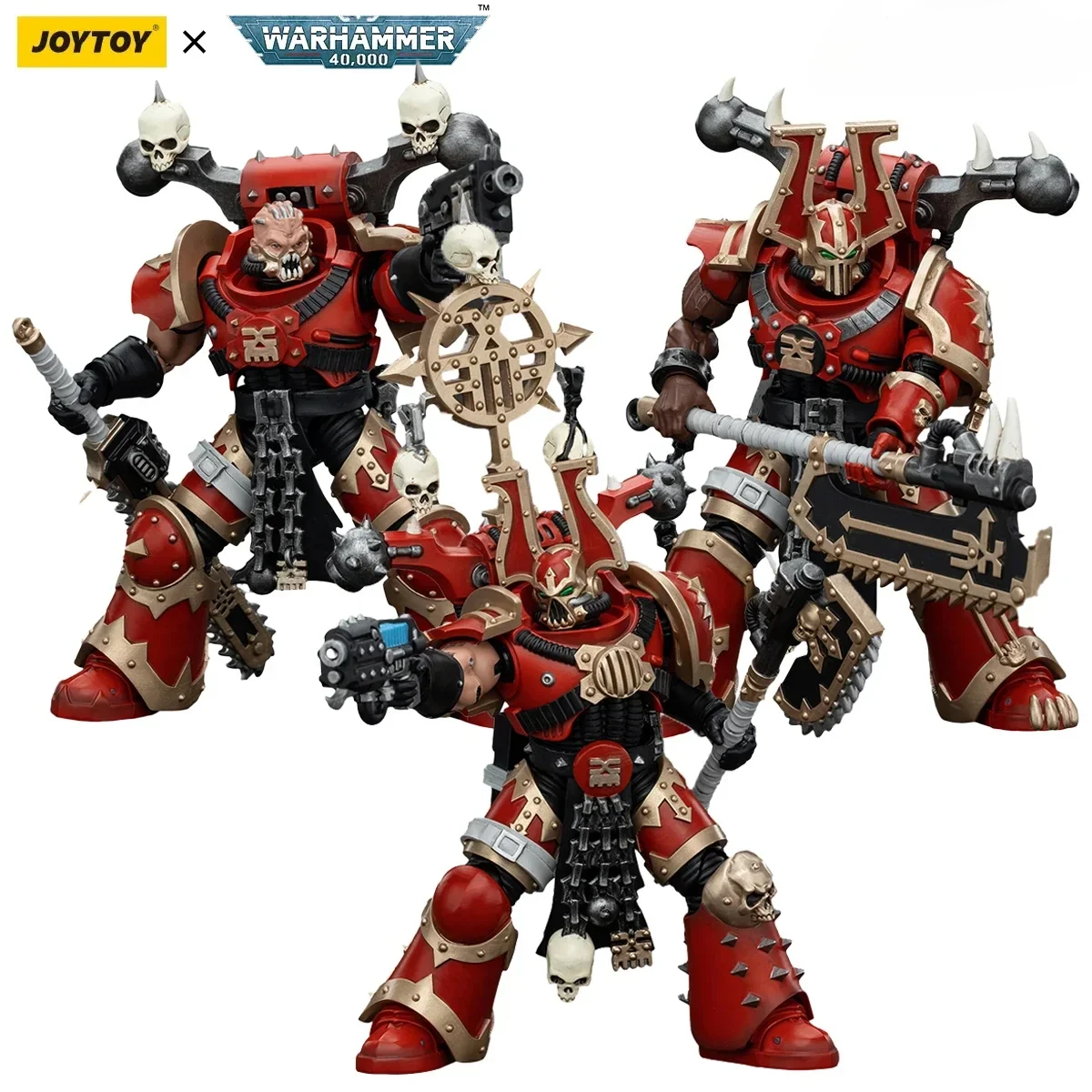 

[IN STOCK]JOYTOY Warhammer 40K 1/18 Action Figures World Eaters Khorne Berzerker 3PCS Model Boy Gift