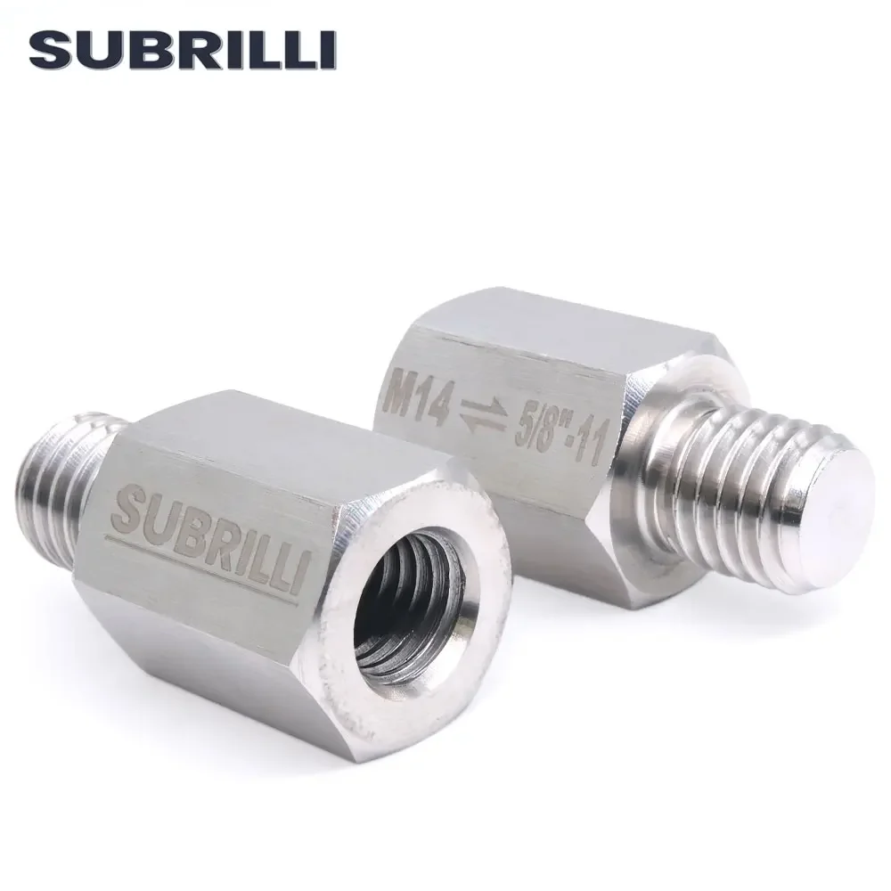 SUBRILLI 1pc Stainless Steel Adapter For Diamond Drilling Core Bit Angle Grinder M14 To M10 Or M14 To 5/8"-11 Or 5/8"-11 To M14
