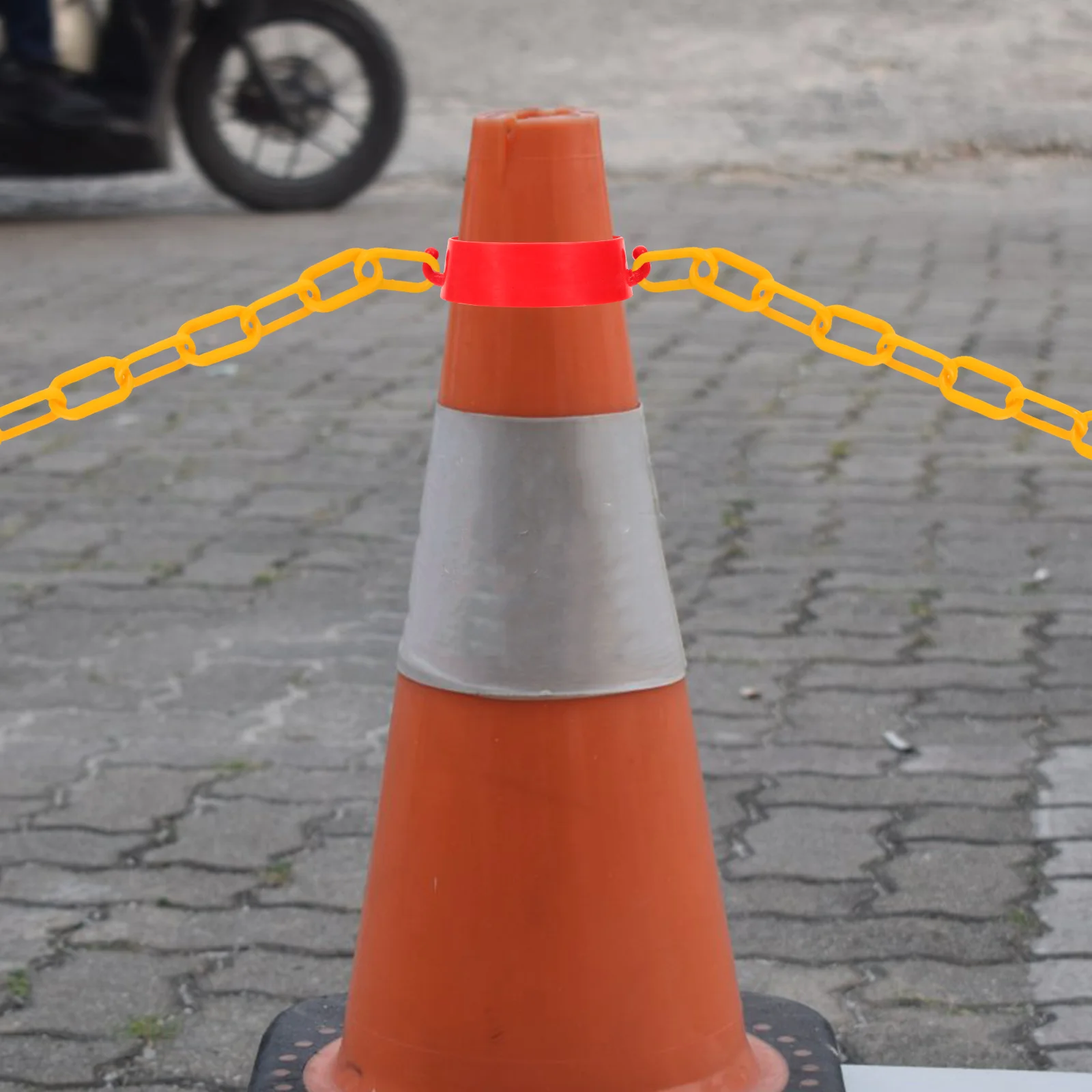 Red White Safety Barriers Barbed Wire The Caution Chains Hanging