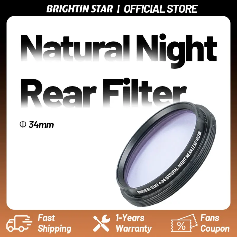Brightin Star Natural Night Rear Lens Filter Thread Mirror Filter Light Reduce Sky Star for 9mm F5.6 for 12mm F2.8 34mm Size