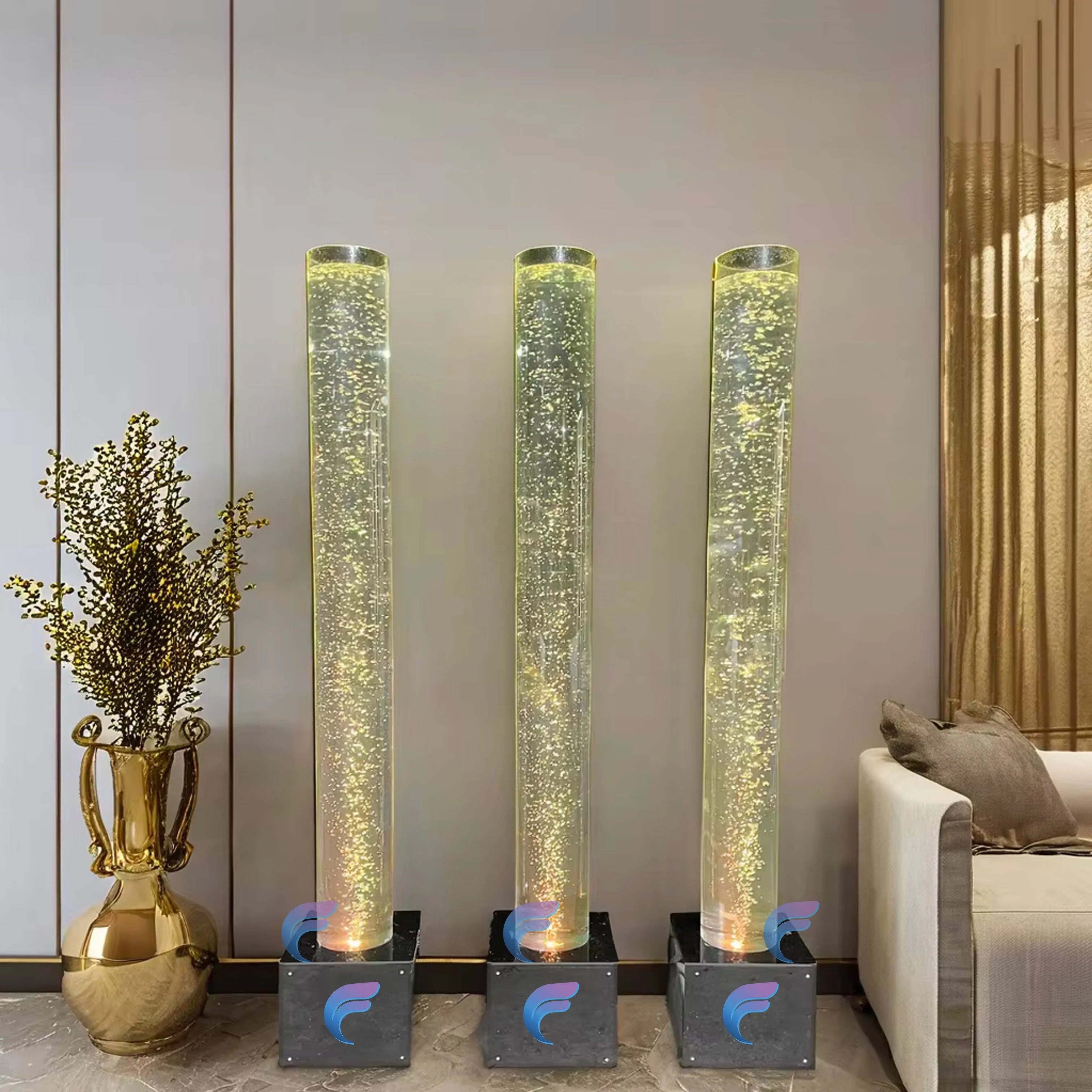 

High Quality Home Decor Acrylic Water Column Sensory Bubble Tube Lamp for Home & Office Lobby Decoration
