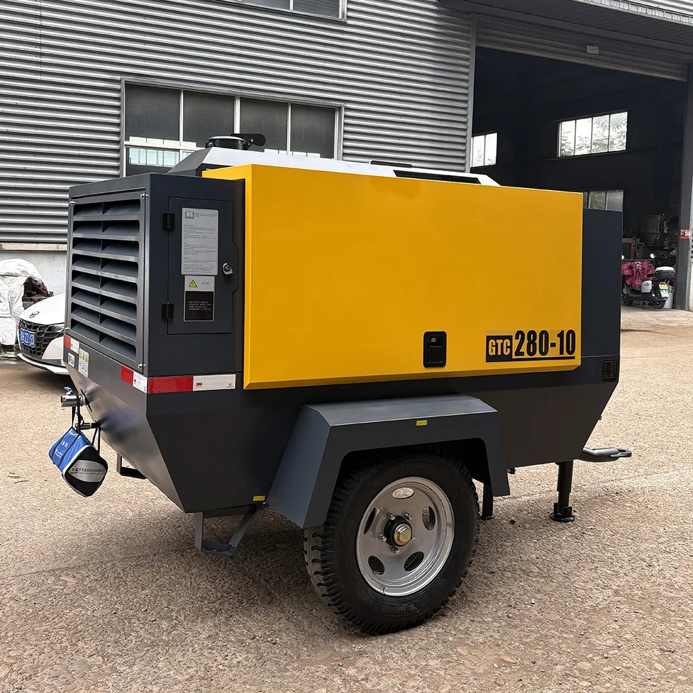 Wholesale Lubricated Motor Portable Diesel Cummins Engine Screw Air Compressor For Mining And Construction Work