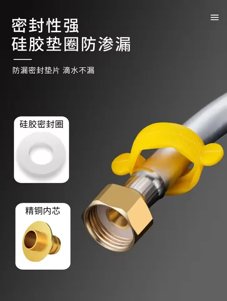 New 20 to 200CM PVC Shower Head Hose Flexible Explosion-proof Pipe High Pressure Powerful Shower Tube Bathroom Faucet Accessorie