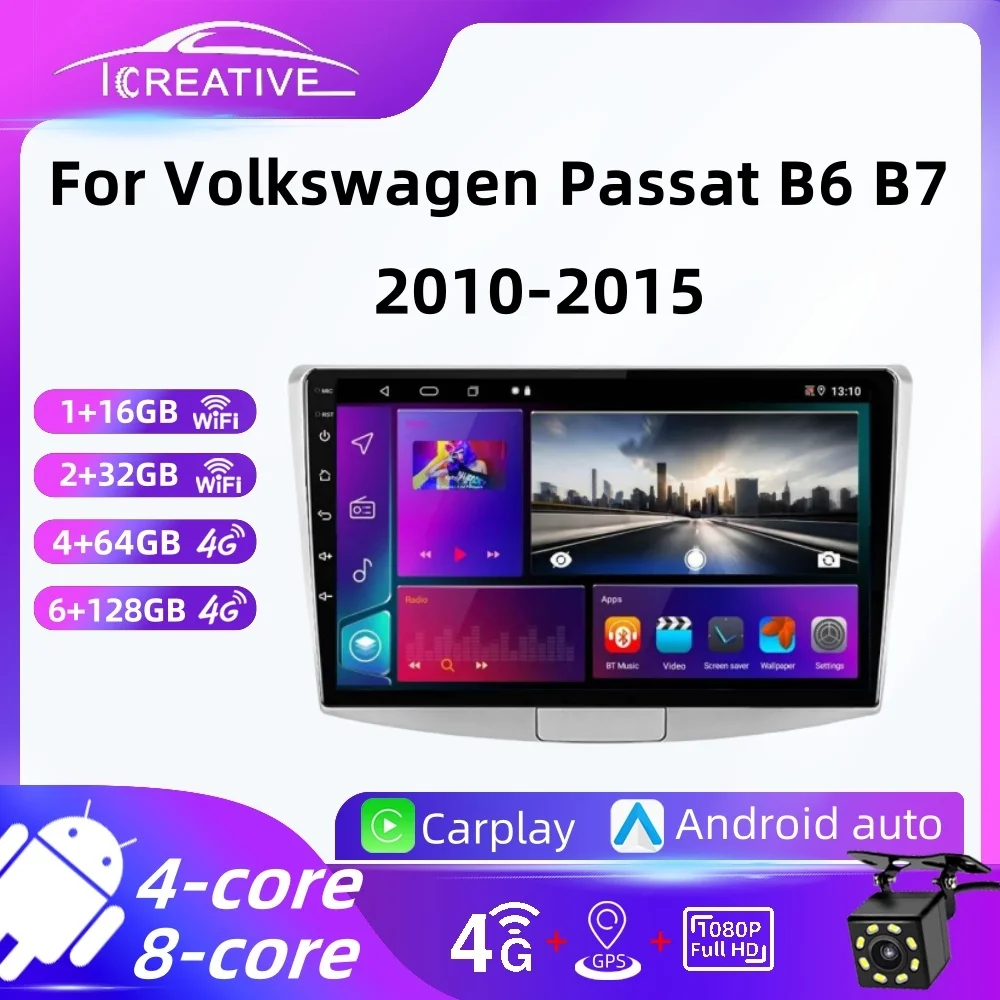

Car Radio Android For Volkswagen Passat B6 B7 2010-2015 Wireless Carplay Multimedia Video Player Stereo Autoradio Navigation GPS