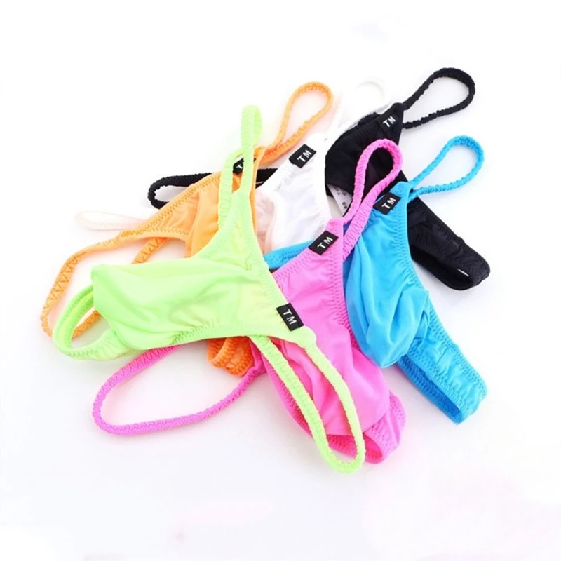 High Elastic Silky Minimal Strap Thong for Men U Shape Contour Pouch Breathable Lightweight Underwear Wholesale