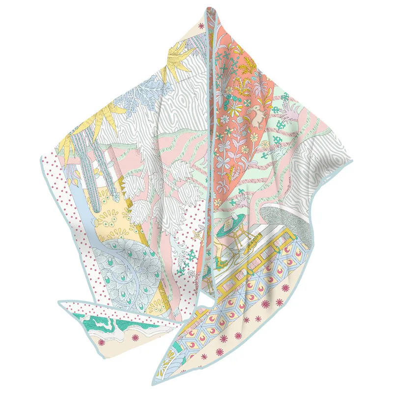 

Head Neck Accessories Large Silk Shawl Women Triangular Scarves Shawls Mother Christmas Gift