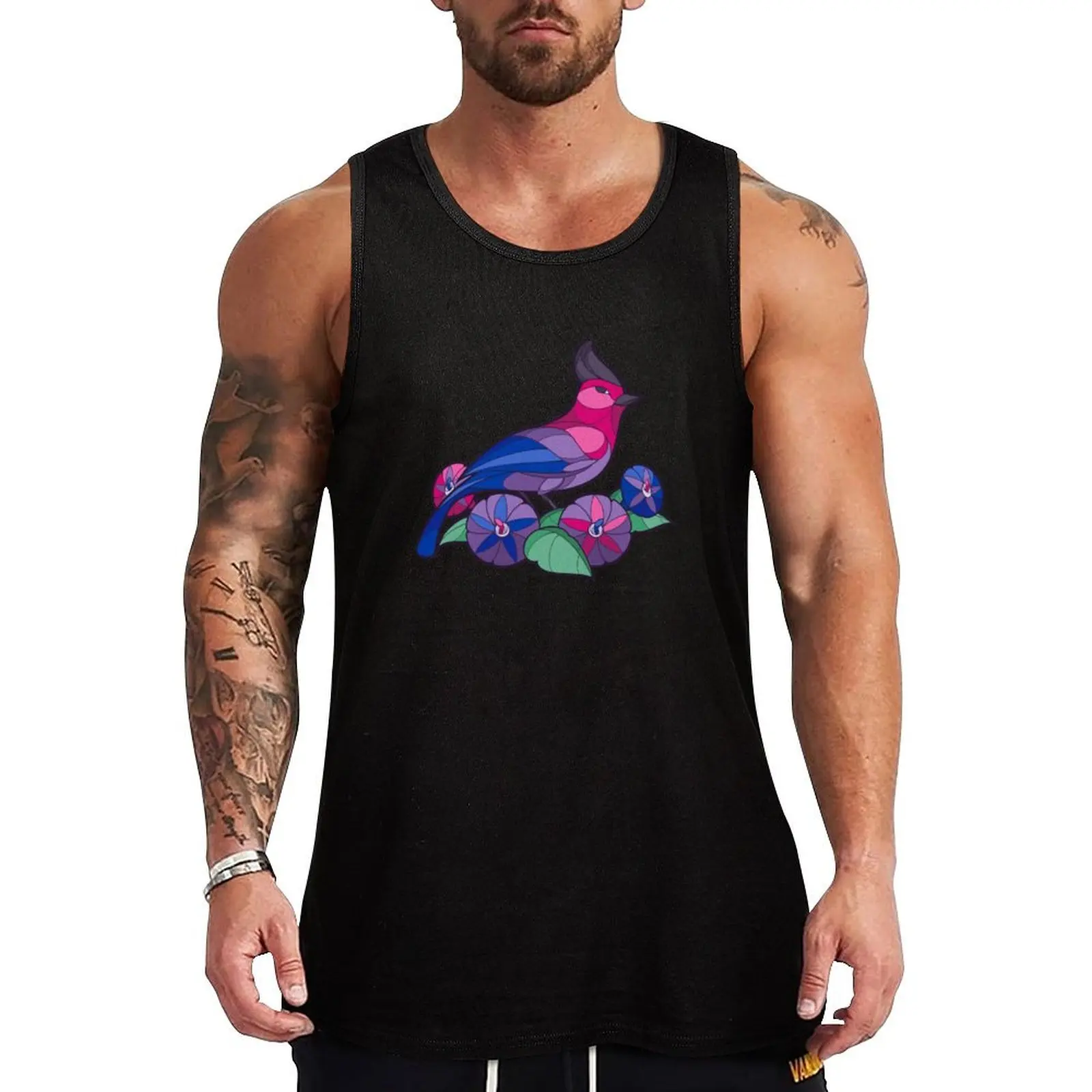 Pride Birds - Bisexual Tank Top sleeveless vests Bodybuilding clothing man Vest Top summer