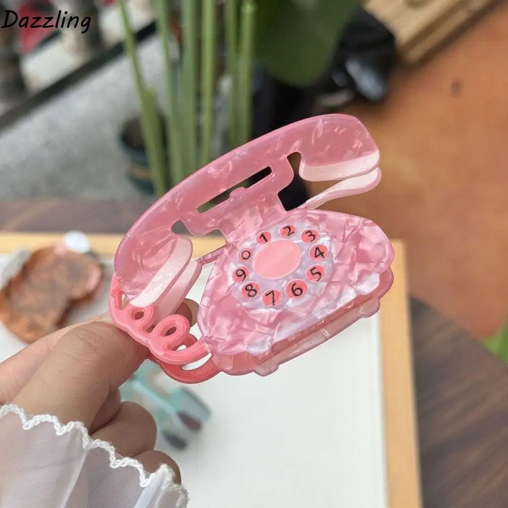 

Fashion Acrylic Creative Hair Claw Guitar Little Tram Cartoon Animal Shark Clip Telephone Shape Lovely Cute Hair Claw Travel