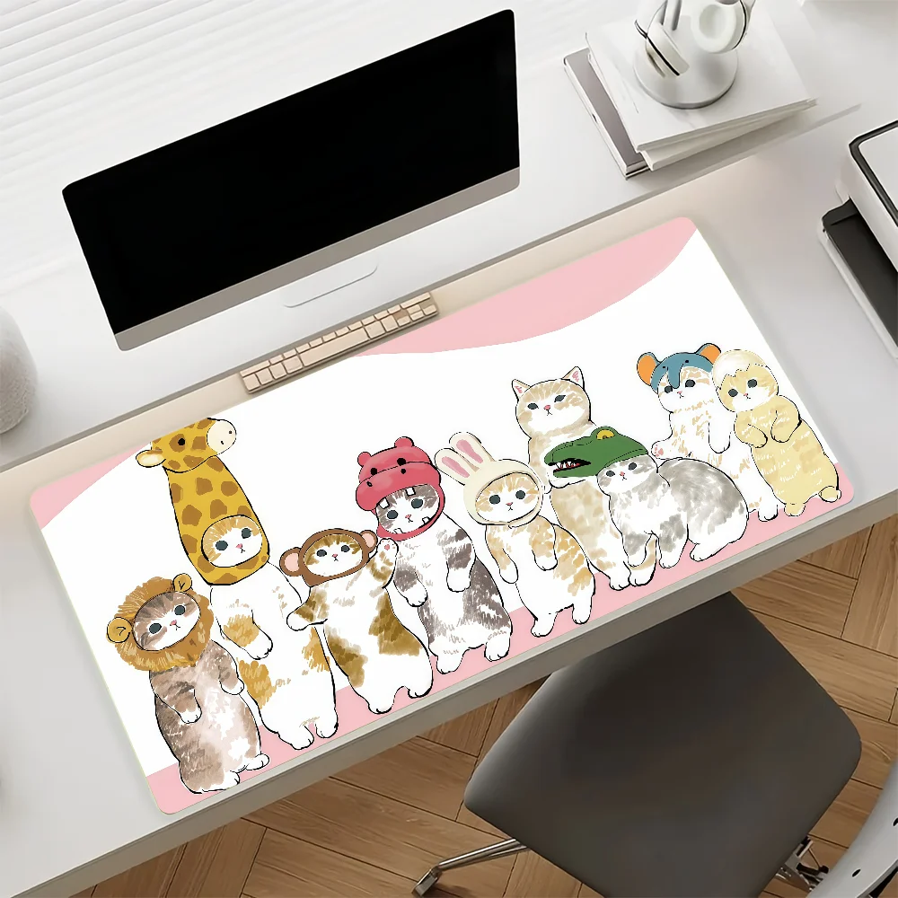 Cartoon C-cat Cute Mouse Pad Anti Slip Rubber Edge Locked Thickened Laptop  M-Mofusand  Gaming Desk Mat