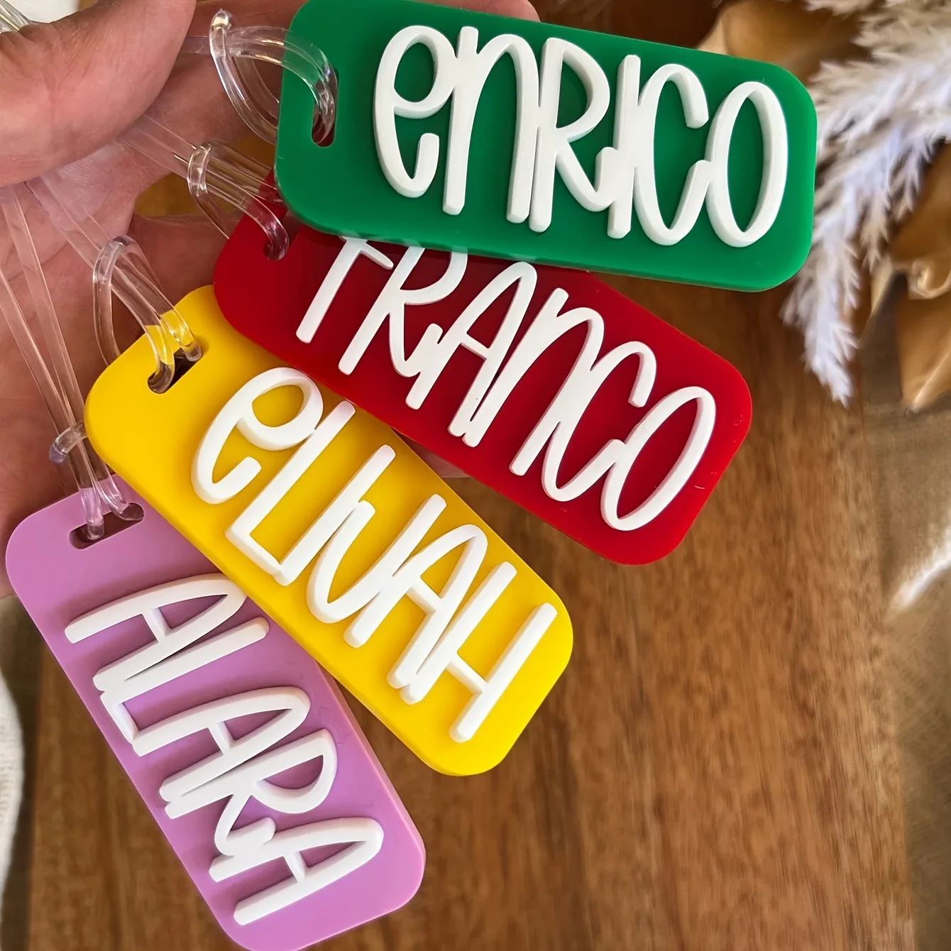 

personalizado Your Name Customized Acrylic Keychain Bag Charm Colorful Nameplate Personalized Lanyard Key Chain Wholesale Gift