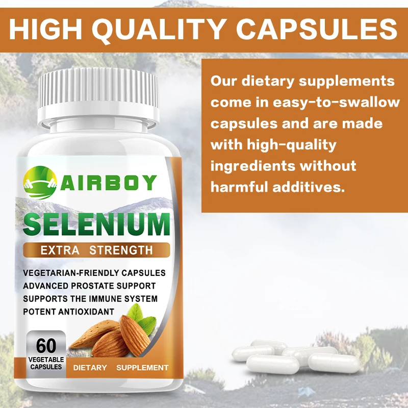 Selenium Capsules - Essential Mineral Antioxidant Support, Boosts Immune System, Boosts Energy Levels Thyroid Support