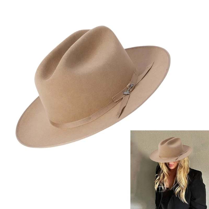 Wool Homburg Cowboy Hats Exotic Hat for Women Men Photo Props Western for Men Women Unisex Wear Headwear