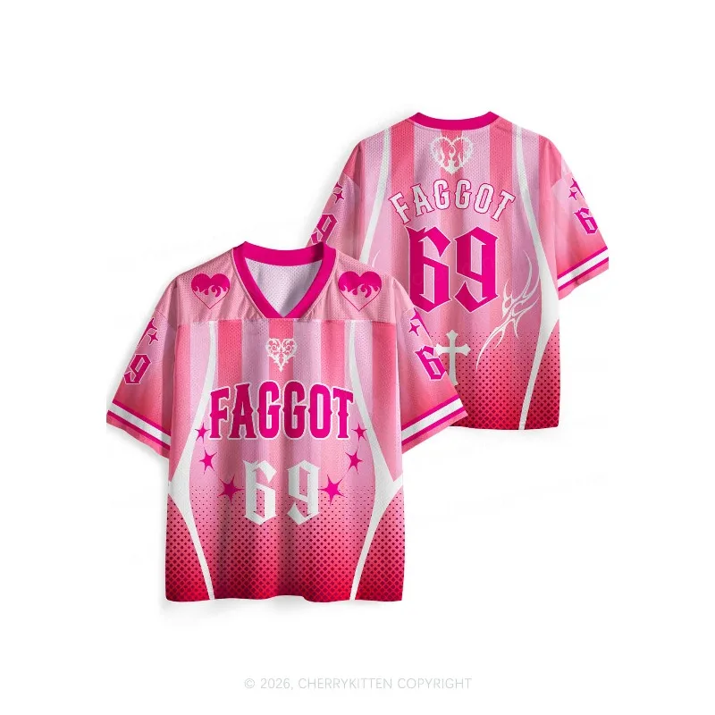 2026 _ New Style _ Fashion _ Subculture _ Fun Jerseys _ Y2K Millennium Girls _ Campus Style _ Sports Style Mesh Fabric view 3