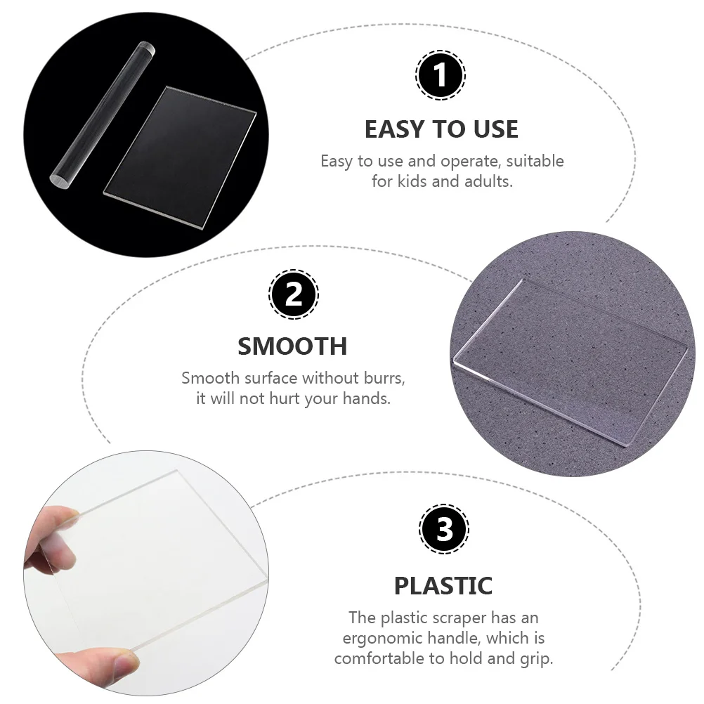 5pcs Clay Sculpting Tools Set Durable Plastic Acrylic Material Smooth Edge Ergonomic Handle For Kids Adults Scrapers Roller