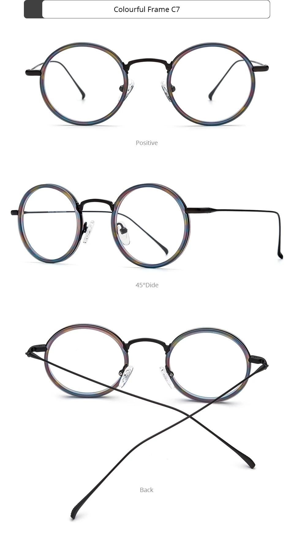 FONEX Acetat Titan Brille Rahmen Frauen 2025, Neue Mode Marke Design Retro Kleine Runde Brillen Männer Vintage Brillen 85844 – Detail 13