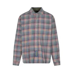 New 2023 Men Luxurious Rainbow plaid Fashion Cotton Casual Shirts Shirt High Pocket Long-sleeves Size 46 48 50 52#684