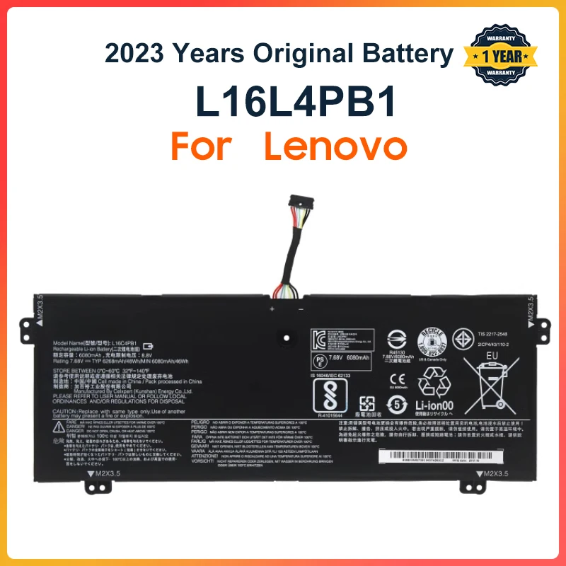 Imagem -01 - Bateria do Portátil para Lenovo Yoga L16l4pb1 L16m4pb1 Bateria do Portátil 72013ikb Ikbr 15ikb 13 Ioga 730-13ikb L16c4pb1 5b10m52739 7.68v 48wh bateria do portatil para lenovo yoga l16l4pb1 l16m4pb1 bateria do portatil 72013ikb ikbr 15ikb 13 ioga 730 13ikb l16c4pb1 5b10m52739 768v 48wh 01