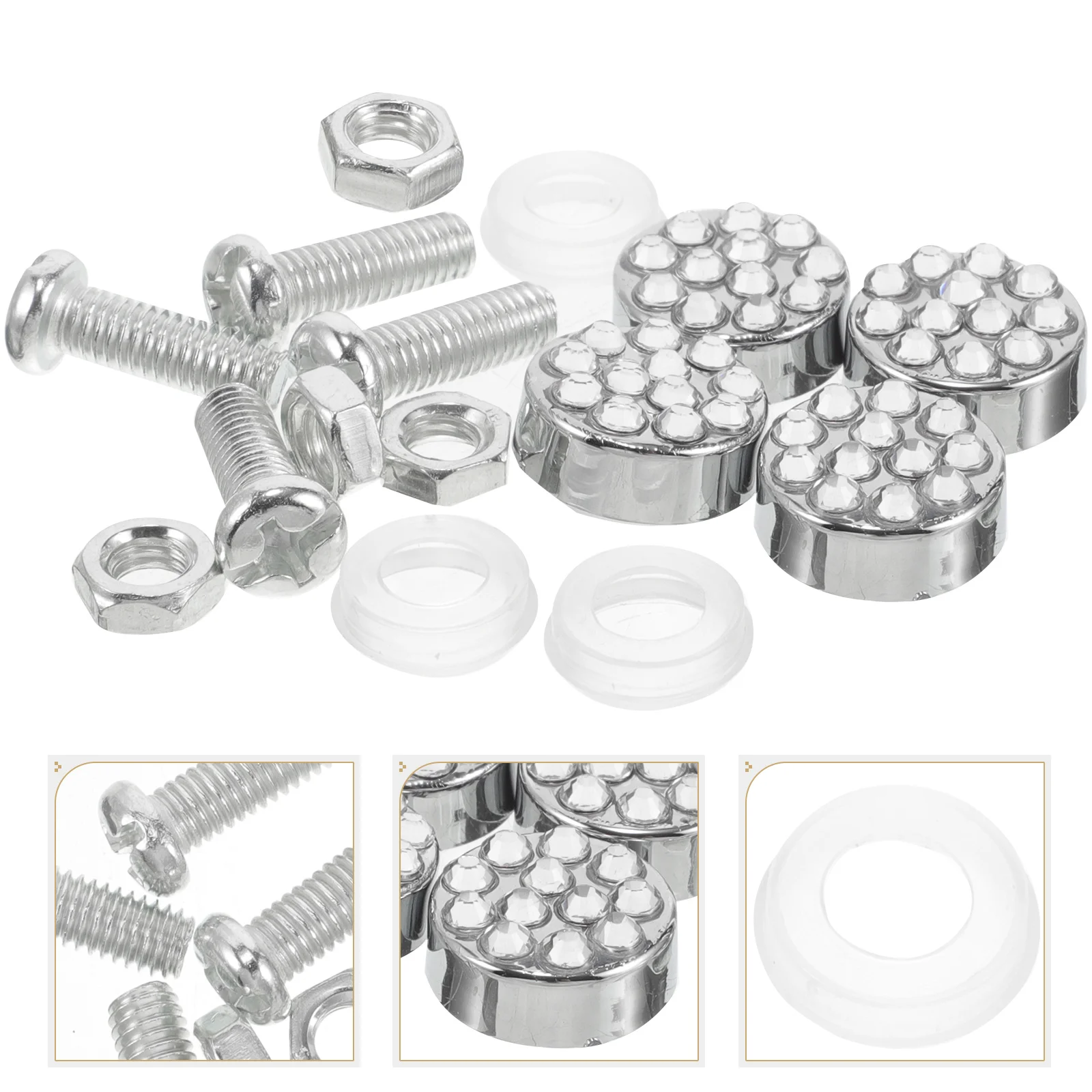 

Anti Theft Screw Cap License Plate Fasteners Metal Fixing Accessories Universal Fit Secure Sturdy Decorative Screws For Car