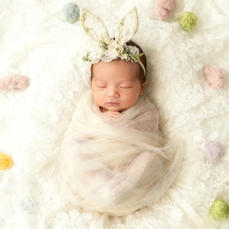 

Handmade Floral Baby Headband, Newborn Photography Props for Girls, Multi-Style Photoshoot Hair Accessories Children Photo