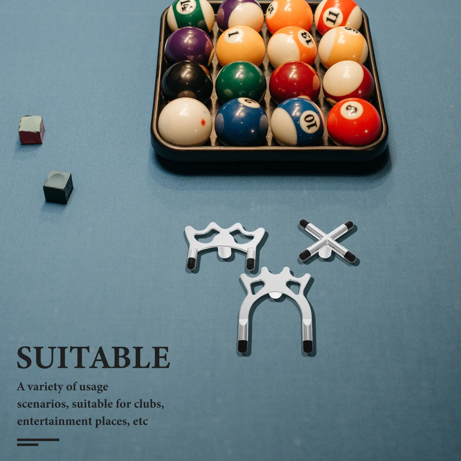 

3Pcs Billiard Cue Bridge Stand with Faux Bronze Cross Forks Stable Pool Cue Rest Snooker Table Accessories