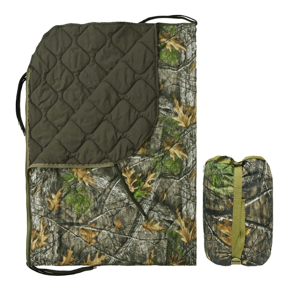 Zippered cape lining camping blanket, outdoor warm sleeping bag, folding portable floor mat quilt, camping blanket