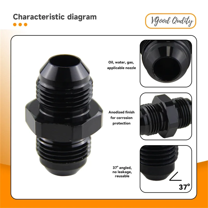 

Муфта с наружной резьбой от 8AN до 8AN, переходник для прямого шланга, 2 шт., черный/синий