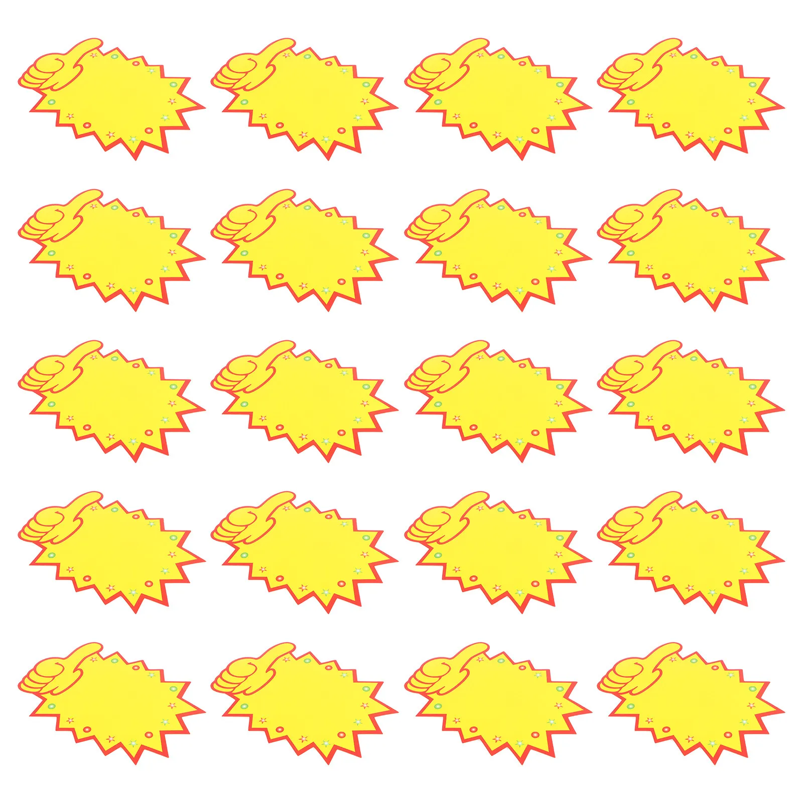 

100Pcs Advertising Stickers Promotional Price Signs Creative Shape Eye Catching for Retail Business Sales Event Market