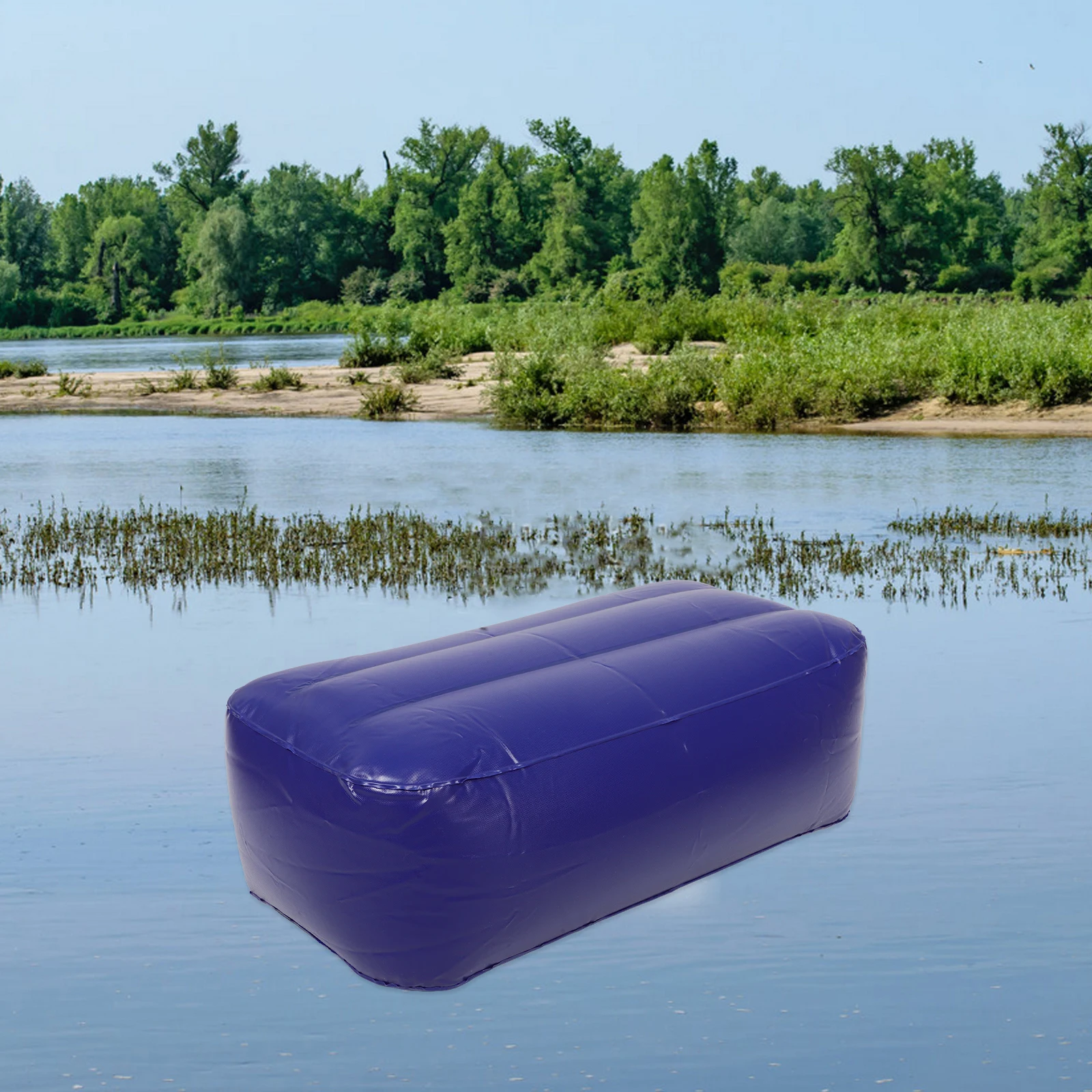 

Inflatable Boat Cushion Blue Pad for Kayak Fishing Single User Portable Durable PVC Boat Cushions Flotation Foldable Accessories