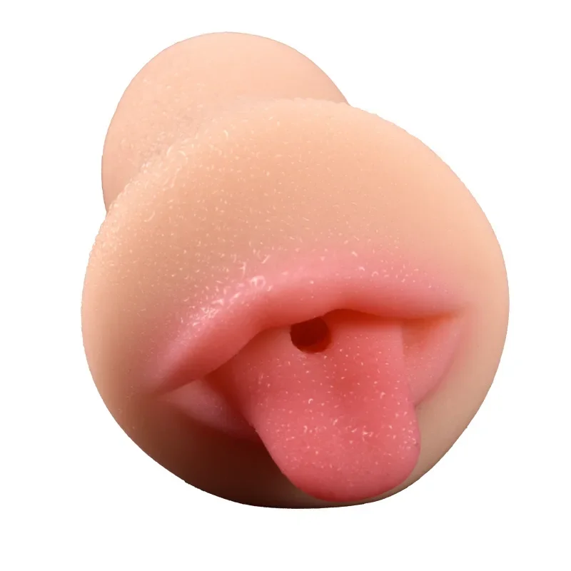 Oral Anus Vaginal Masturbator Cup Deep Throat With Tongue Realistic Vagina Pussy Sex Toy Soft Silicone Masturbation Tool for Men