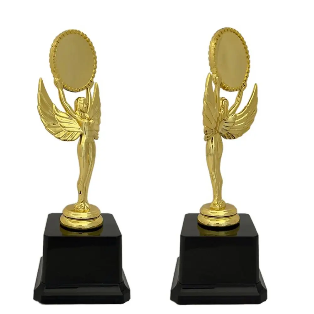 Golden Award Trophy Plastic Goddess Small Gold Statue Singing Dancing Competition Craft Souvenirs Reward Prize Cup