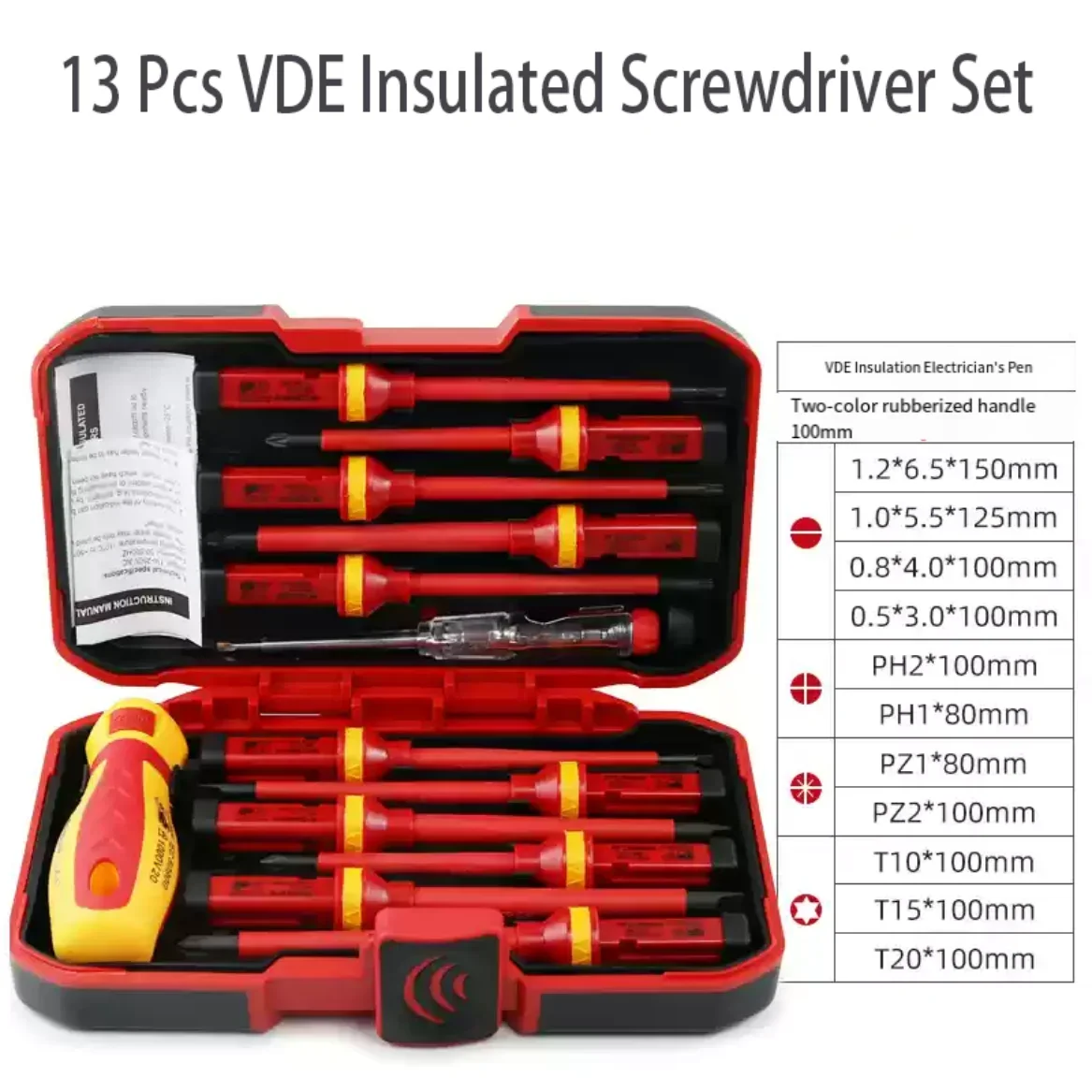 13pcs 8pcs Electrician Repair Tools Kit 1000V Insulated Screwdrivers Set with Magnetic Bits Perfect for Electrical Maintenance