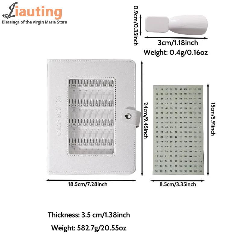 

150-Color Nail Polish Swatch Book Loose-leaf Binder Non-Magnetic Snap Closure Color Chart Book Nail Wearing Style Display Board